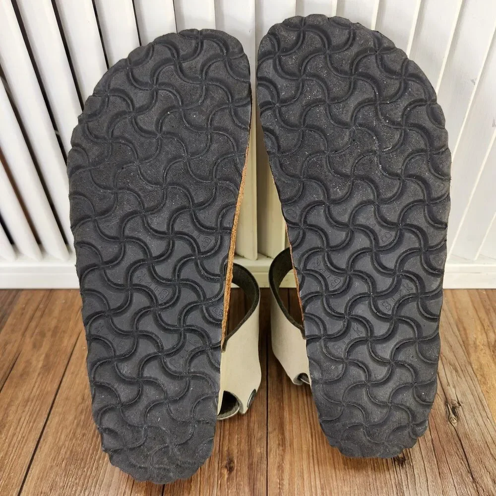 Birkenstock Kairo Thong Womens Size 6 Tan Leather Slip On Slingback Boho Sandals